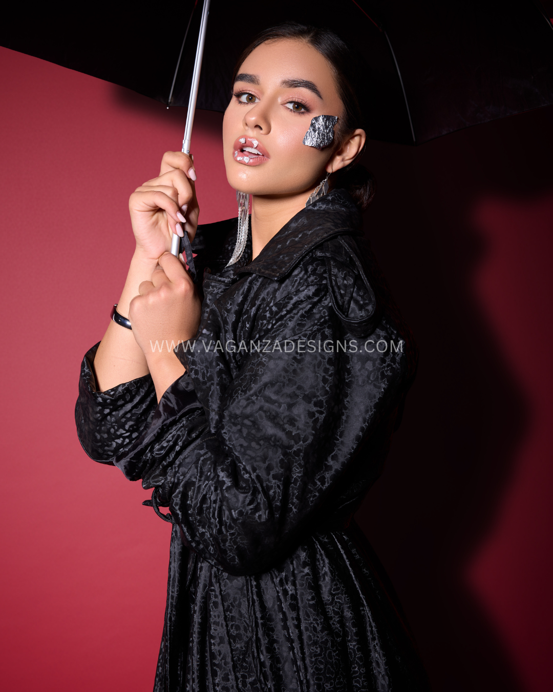 Noir Trench - Black Leopard Texture